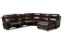 Brown Faux Leather Upholstered 6-Piece Sectional Recliner Sofa R7075A-Brown-SF By Baxton Studio