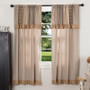 Sawyer Mill Charcoal Short Panel With Attached Patchwork Valance Set Of 2 63X36 "45799"