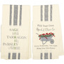 Farmer'S Market Garden Wheelbarrow Unbleached Natural Muslin Tea Towel Set Of 2 (Wheelbarrow; Herbs) "62988"