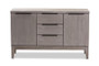 Nash Platinum Wood 3-Drawer Sideboard Buffet Nash-Platinum-Board By Baxton Studio