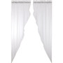 White Ruffled Sheer Prairie Long Panel Set Of 2 84X36X18 "61766"