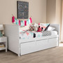 Linna Modern And Contemporary Daybed With Trundle MG8006-White-Twin By Baxton Studio