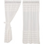 White Ruffled Sheer Petticoat Short Panel Set Of 2 63X36 "51400"