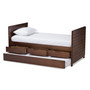 Linna Modern And Contemporary Daybed With Trundle MG8006-Walnut-Twin By Baxton Studio