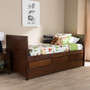 Linna Modern And Contemporary Daybed With Trundle MG8006-Walnut-Twin By Baxton Studio