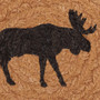 Cumberland Stenciled Moose Jute Coaster Set Of 6 "51206"