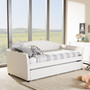 London Leather Arched Back Sofa Twin Daybed W/Trundle London-White-Daybed By Baxton Studio