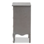 Country Cottage Grey Finished Wood 3-Drawer Nightstand JY18A028-Grey-NS By Baxton Studio