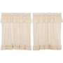 Muslin Ruffled Unbleached Natural Tier Set Of 2 L36Xw36 "51990"