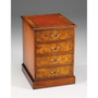 Filing Cabinet With Leather In Brown Finish "33080"