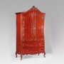 Rectangular Louis Xv Wardrobe 2 Doors In Red Finish "33808"