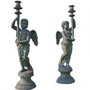 Large Pair Of Angels With Torches "A2681"