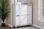 Simms White Shoe Cabinet FP-2OUS-White By Baxton Studio