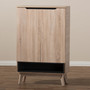 Fella 2-Tone Shoe Cabinet FLSC00813-Hana Oak/Dark Grey-Shoe Cabinet By Baxton Studio