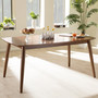 Flora "Oak" Medium Brown Finishing Wood Dining Table Flora-Medium Oak-DT By Baxton Studio