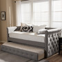Alena Light Grey Fabric Daybed With Trundle CF8825-Light Grey-Daybed By Baxton Studio
