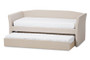 Camino Beige Fabric Daybed With Guest Trundle Bed CF8756-Beige-Day Bed By Baxton Studio