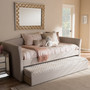 Camino Beige Fabric Daybed With Guest Trundle Bed CF8756-Beige-Day Bed By Baxton Studio