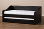 Barnstorm Faux Leather Daybed With Guest Trundle Bed CF8755-Black-Day Bed By Baxton Studio