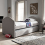 Alessia Grey Fabric Daybed With Guest Trundle Bed CF8751-Grey-Day Bed By Baxton Studio