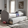 Alessia Grey Fabric Daybed With Guest Trundle Bed CF8751-Grey-Day Bed By Baxton Studio