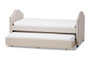 Alessia Beige Fabric Daybed With Guest Trundle Bed CF8751-Beige-Day Bed By Baxton Studio