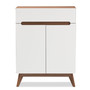 Calypso White/Walnut Shoe Cabinet Calypso-Walnut/White-Shoe-Cabinet By Baxton Studio