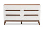 Calypso White/Walnut 6-Drawer Dresser Calypso-Walnut/White-6DW-Chest By Baxton Studio