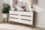 Calypso White/Walnut 6-Drawer Dresser Calypso-Walnut/White-6DW-Chest By Baxton Studio