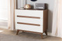 Calypso White/Walnut 3-Drawer Chest Calypso-Walnut/White-3DW-Chest By Baxton Studio