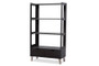 Kalien Leaning Bookcase With Display Shelves/2-Drawers BC-002-Espresso By Baxton Studio