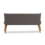 Melody And Natural Wood 3 - Seater Settee Bench BBT8026-SF-Grey-XD45 By Baxton Studio