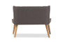 Melody And Natural Wood 2 - Seater Settee Bench BBT8026-LS-Grey-XD45 By Baxton Studio