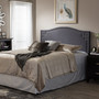 Aubrey Grey Fabric Upholstered Full Headboard BBT6563-Dark Grey-Full HB By Baxton Studio