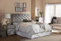 Viviana Grey Fabric Button-Tufted Full Headboard BBT6506-Grey-Full HB By Baxton Studio