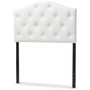 Myra Leather Button-Tufted Scalloped Twin Headboard BBT6505-White-Twin HB By Baxton Studio