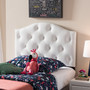 Myra Leather Button-Tufted Scalloped Twin Headboard BBT6505-White-Twin HB By Baxton Studio