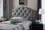 Myra Button-Tufted Scalloped Twin Headboard BBT6505-Grey-Twin HB By Baxton Studio