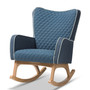 Blue Fabric Upholstered Natural Finished Rocking Chair BBT5305-Blue-RC By Baxton Studio