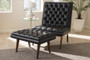 Annetha Mid-Century Modern Chair And Ottoman Set BBT5272-Pine Black Set By Baxton Studio