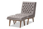 Annetha Mid-Century Modern Chair And Ottoman Set BBT5272-Grey Set By Baxton Studio