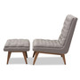 Annetha Mid-Century Modern Chair And Ottoman Set BBT5272-Grey Set By Baxton Studio