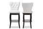 Leonice Button-Tufted 29" Swivel Bar Stool - (Set Of 2) BBT5222-White By Baxton Studio