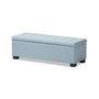 Roanoke Fabric Grid-Tufted Ottoman Bench BBT3101-OTTO-Light Blue-H1217-21 By Baxton Studio