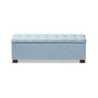 Roanoke Fabric Grid-Tufted Ottoman Bench BBT3101-OTTO-Light Blue-H1217-21 By Baxton Studio
