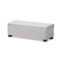 Roanoke Grid-Tufted Ottoman Bench BBT3101-OTTO-Greyish Beige-H1217-14 By Baxton Studio