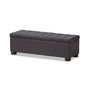 Roanoke Grid-Tufted Storage Ottoman Bench BBT3101-OTTO-Dark Grey-H1217-20 By Baxton Studio