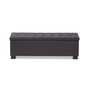 Roanoke Grid-Tufted Storage Ottoman Bench BBT3101-OTTO-Dark Grey-H1217-20 By Baxton Studio