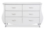 Enzo White Faux Leather 6-Drawer Dresser BBT2039-White-Dresser By Baxton Studio