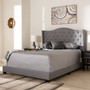 Grey Fabric Upholstered Queen Size Bed Alesha-Grey-Queen By Baxton Studio
